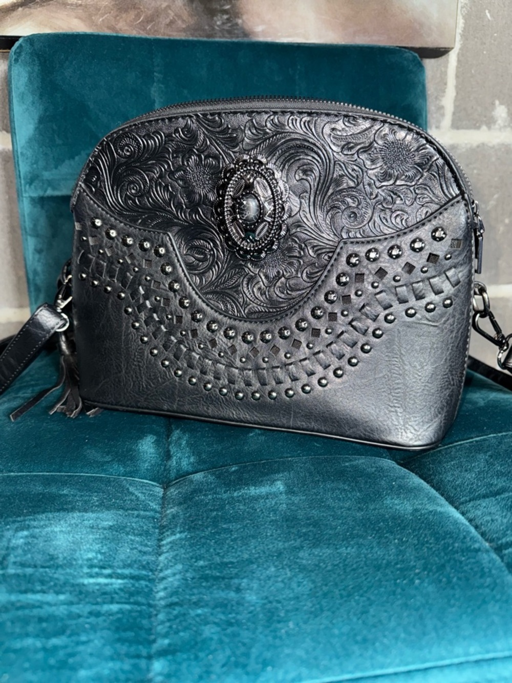 Sam & Hadley Embossed Western Crossbody